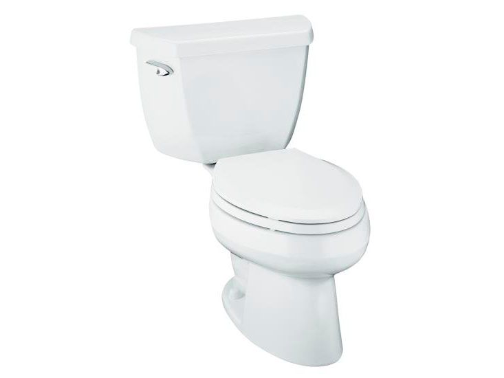 Wellworth(R) elongated toilet with left-hand trip lever, tank cover locks and Insuliner(R) tank liner, less seat