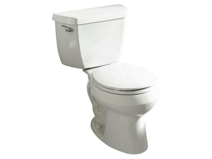 Wellworth(R) round-front toilet with left-hand trip lever, tank cover locks and Insuliner(R) tank liner, less seat