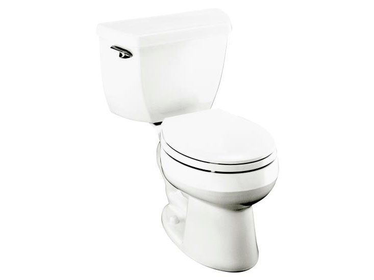 Wellworth(R) round-front toilet with right-hand trip lever and tank cover locks, less seat