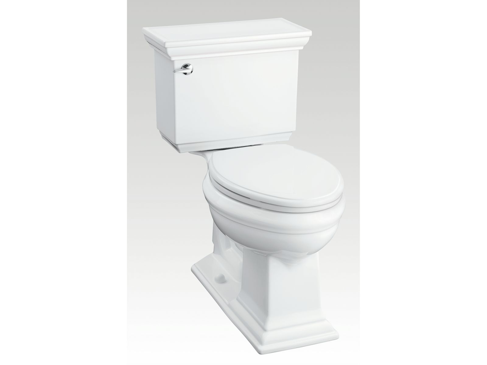 Memoirs(R) Comfort Height(R) The Complete Solution(R) elongated toilet with Glenbury(TM) toilet seat and left-hand trip lever