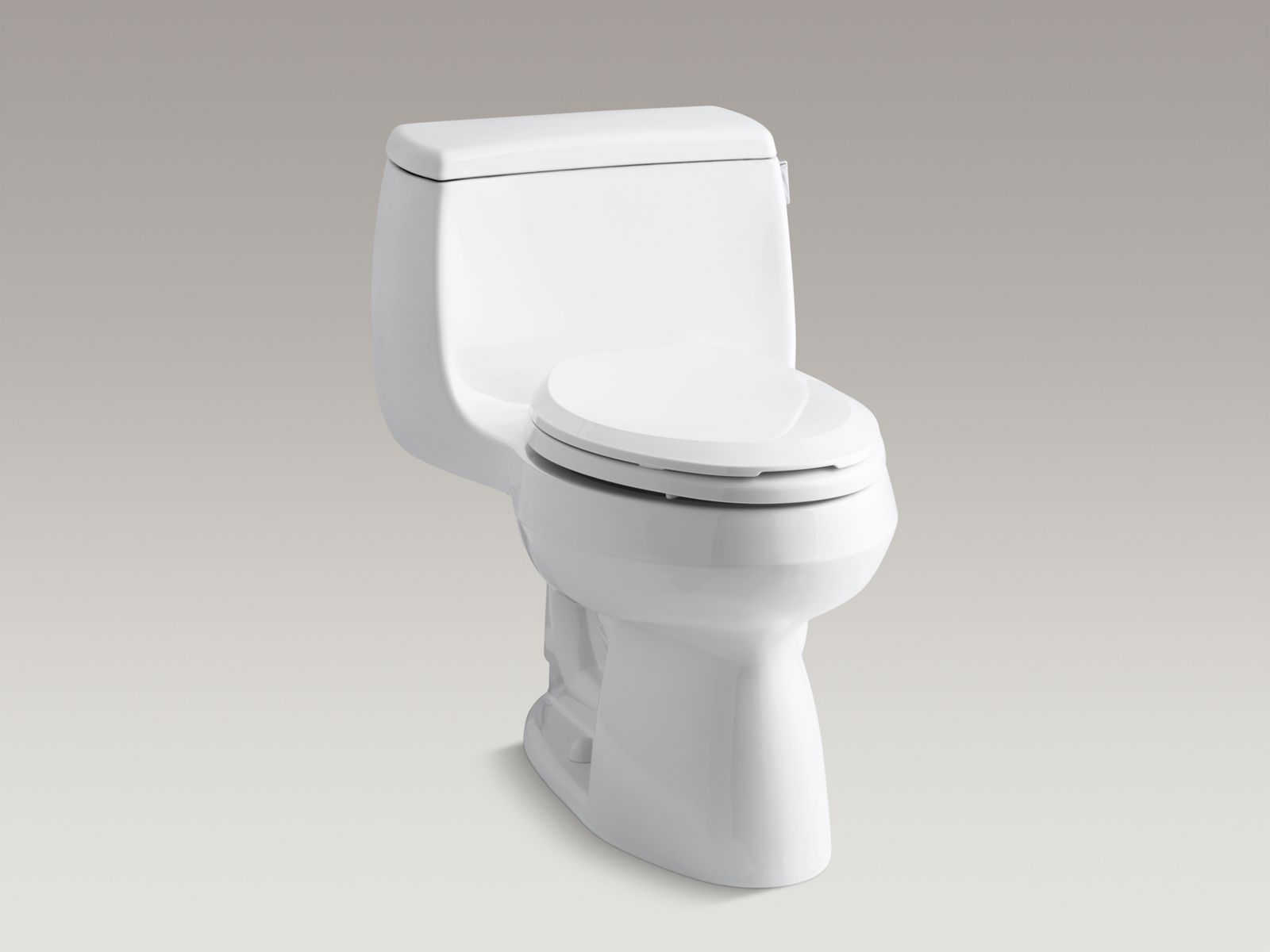 Gabrielle(TM) Comfort Height(R) one-piece elongated 1.6 gpf toilet with right-hand trip lever and French Curve(R) Quiet-Close(TM) toilet seat