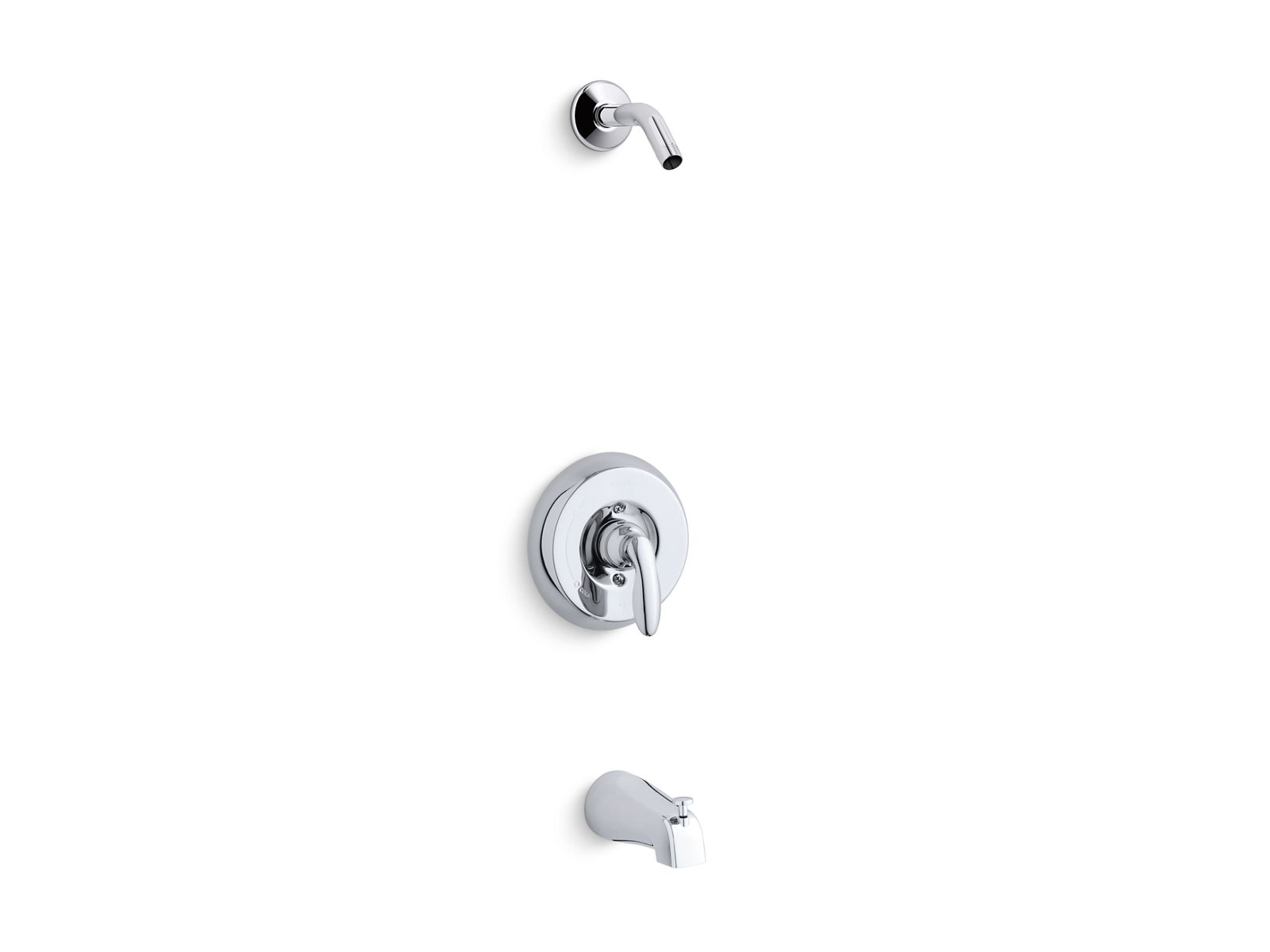 Coralais® Bath and shower valve trim with lever handle and NPT spout, less showerhead, project pack