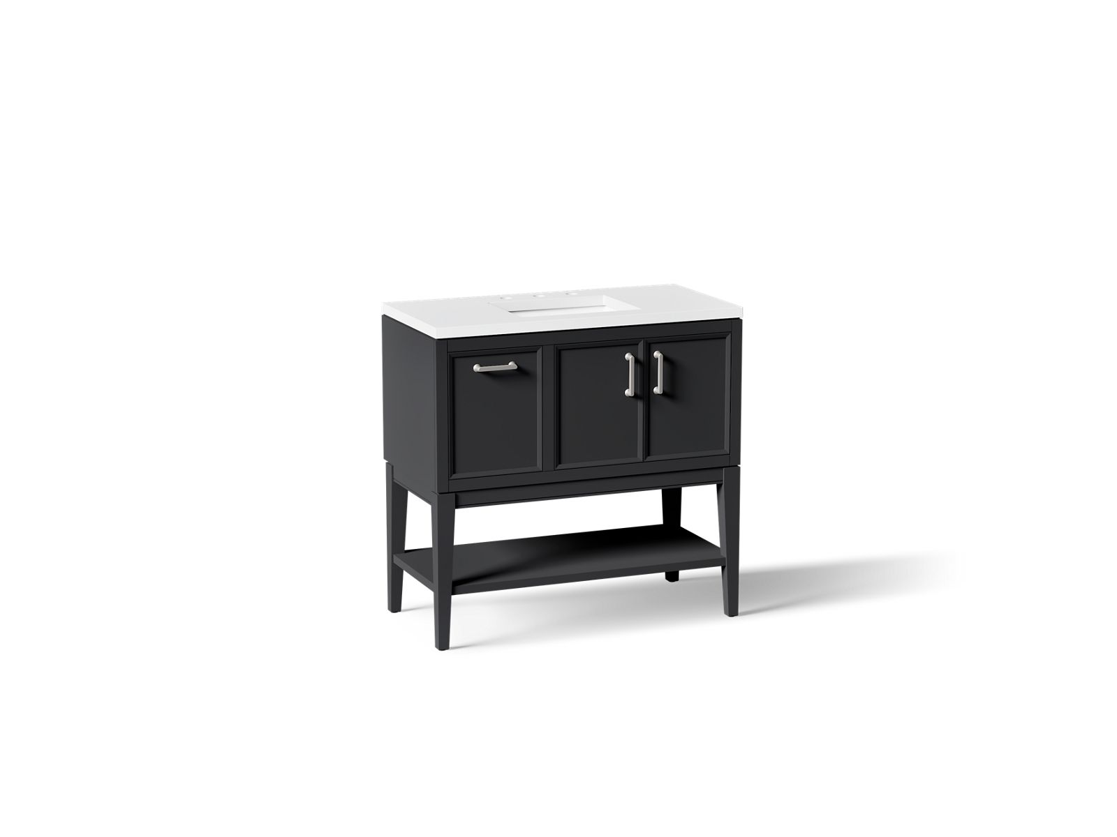 Winnow® 36" bathroom vanity cabinet with sink and quartz top
