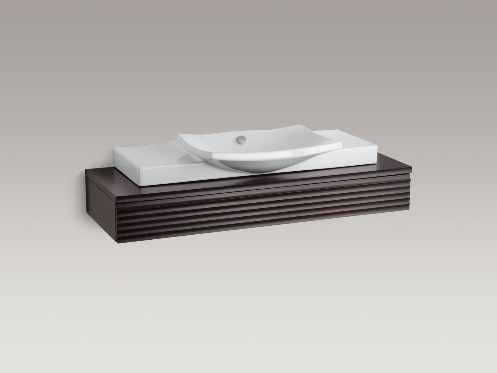 Escale(R) 48" vanity with cutout for K-19034-1 Escale bathroom sink