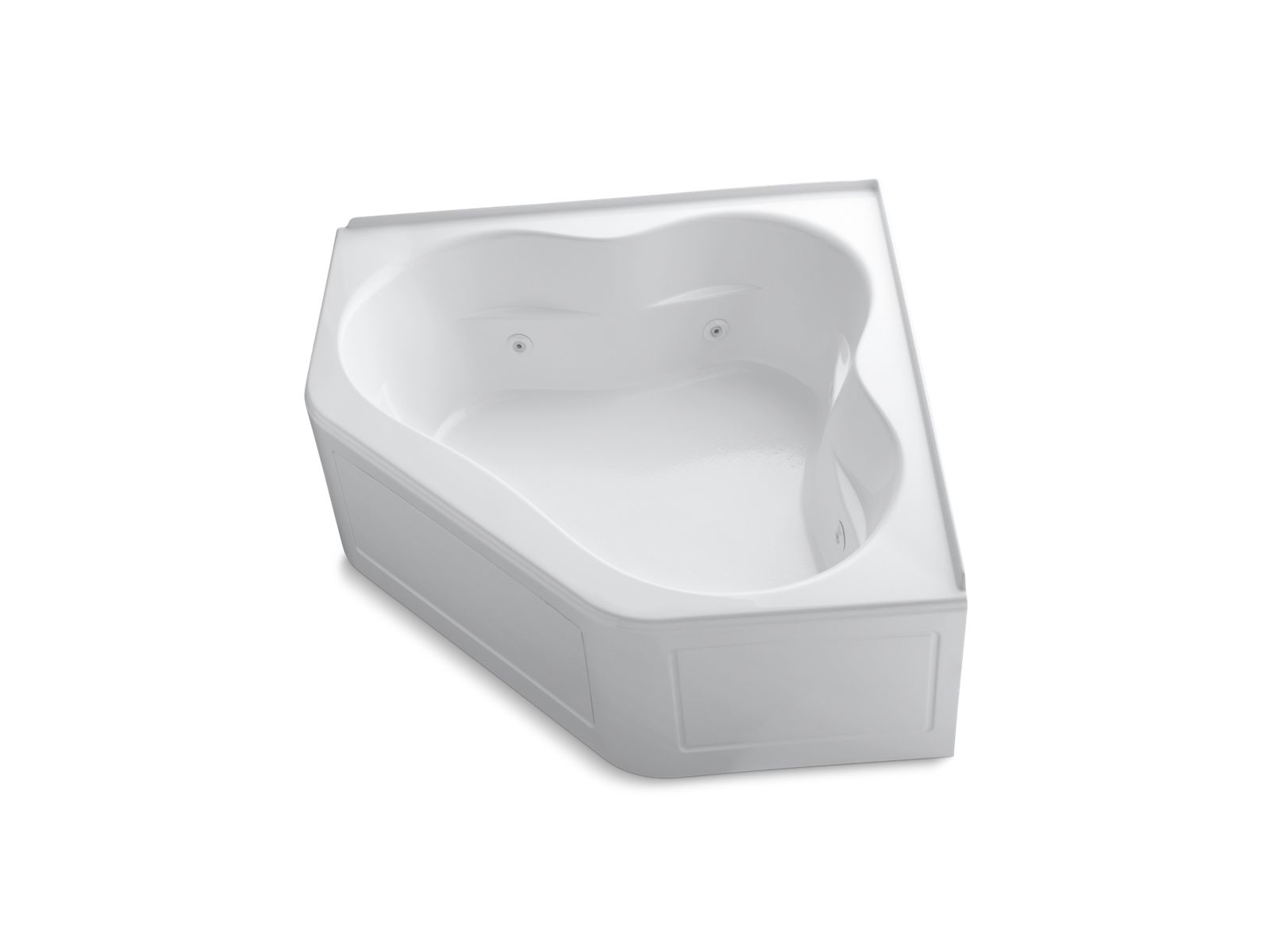 Tercet® 60" x 60" whirlpool with integral apron, integral flange and heater