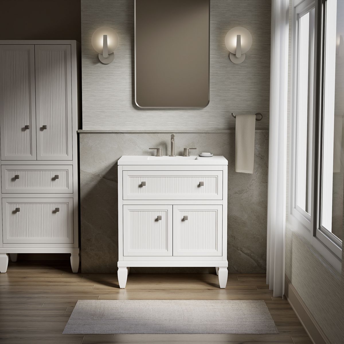 59643-hearthaven-30-bathroom-vanity-cabinet-with-sink-and-quartz-top-3.jpg Hearthaven® 30" bathroom vanity cabinet with sink and quartz top