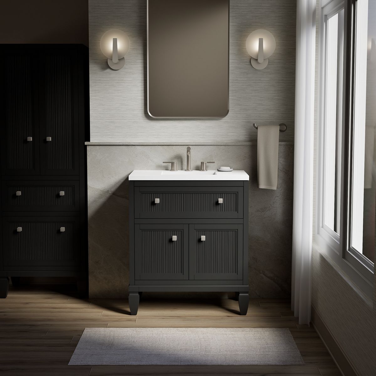 59643-hearthaven-30-bathroom-vanity-cabinet-with-sink-and-quartz-top-4.jpg Hearthaven® 30" bathroom vanity cabinet with sink and quartz top
