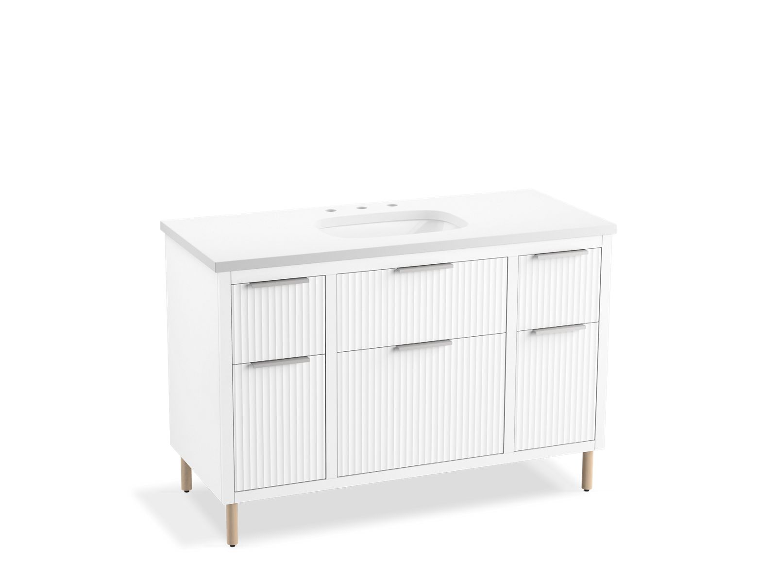 Spacity® 48" wall-hung bathroom vanity cabinet with sink and quartz top