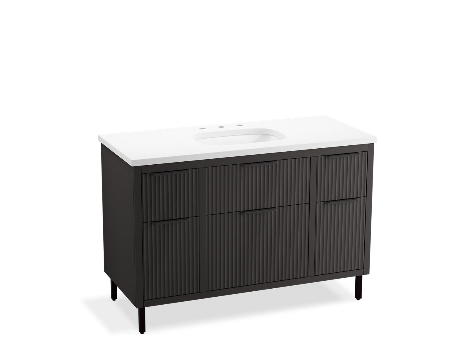 Spacity® 48" wall-hung bathroom vanity cabinet with sink and quartz top