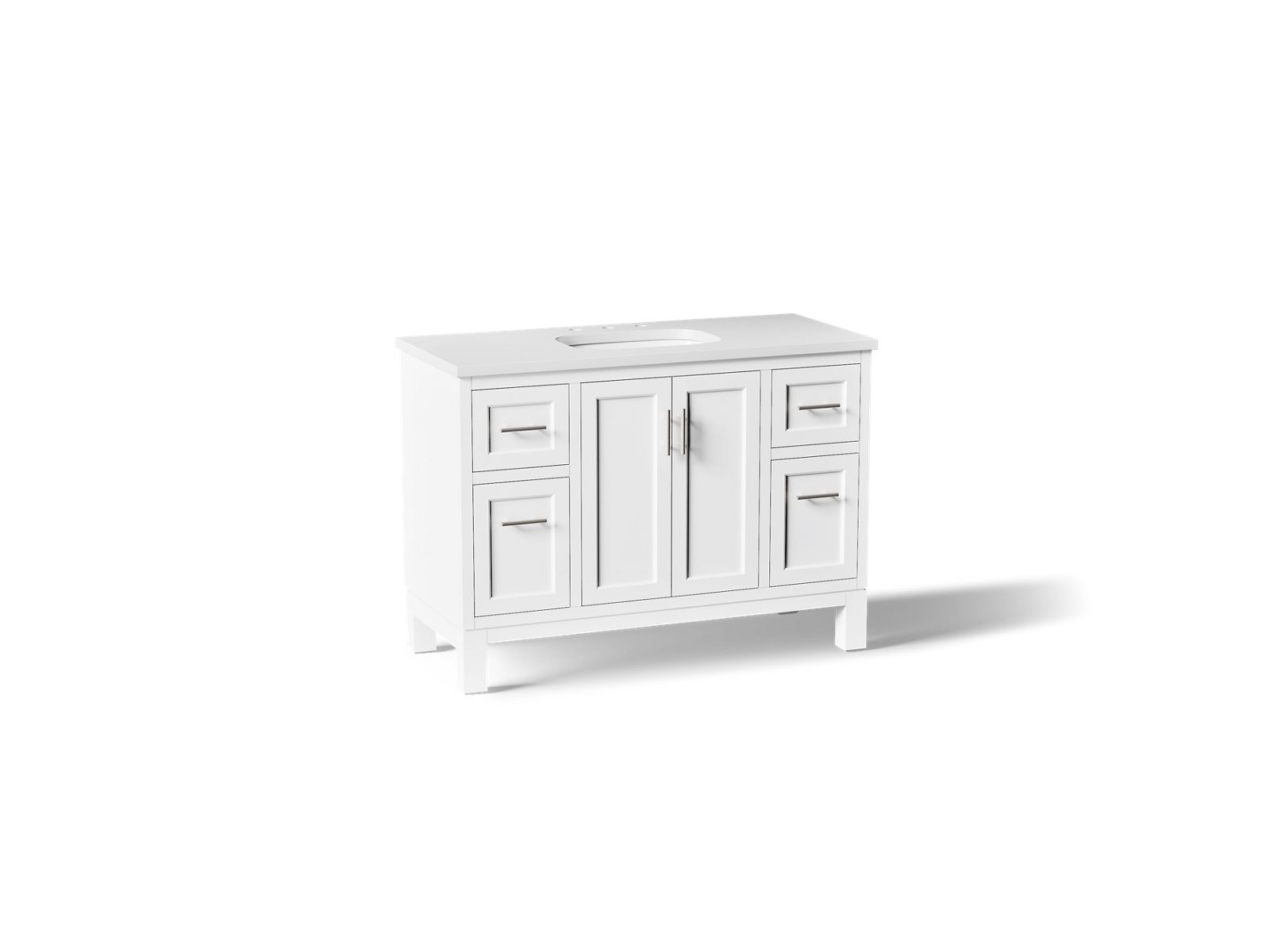 Quo® 48" bathroom vanity cabinet with sink and quartz top