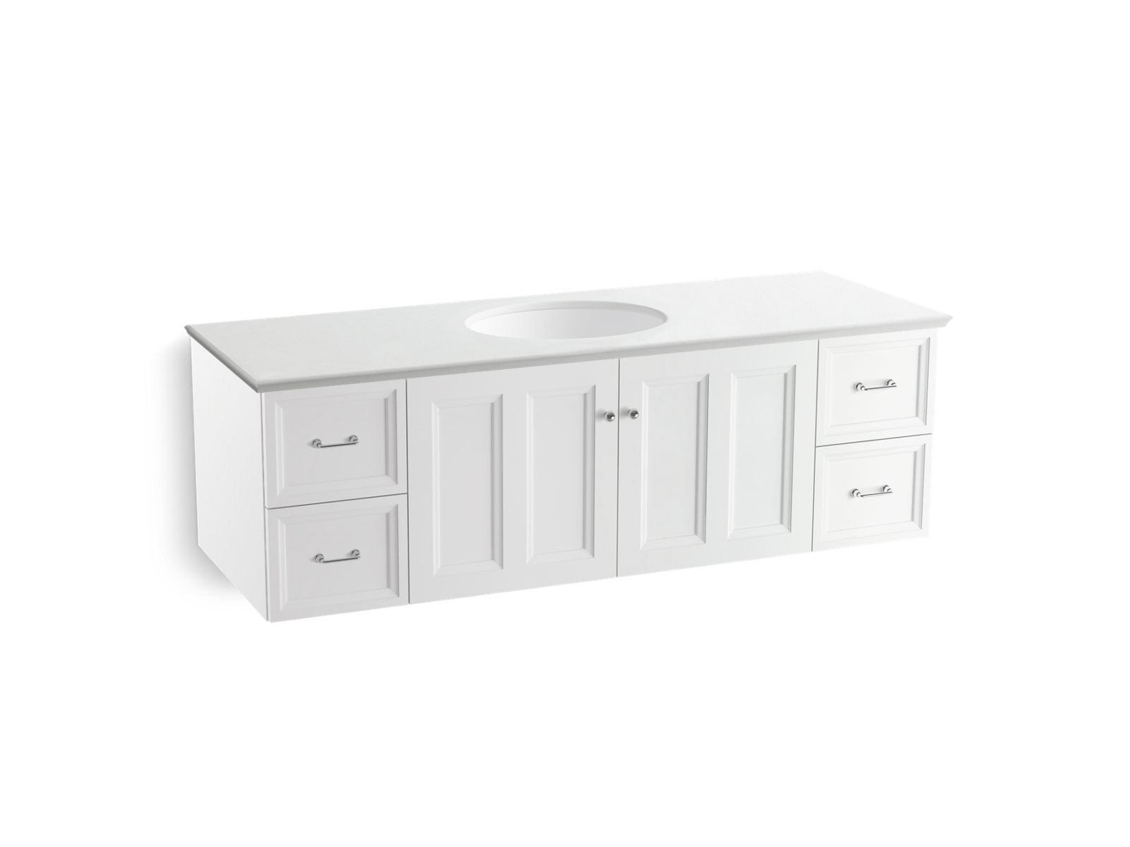 Damask® 60" wall-hung bathroom vanity cabinet