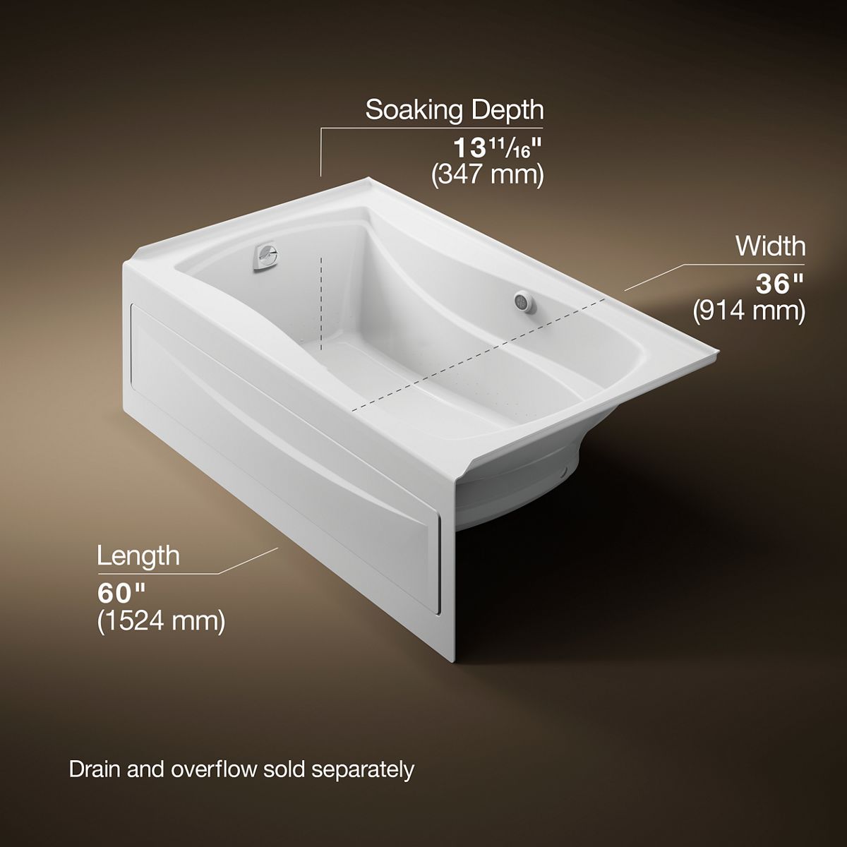 6031-mariposa-60-x-36-alcove-heated-bubblemassage-air-bath-with-bask-heated-surface-left-drain-5.jpg Mariposa® 60" x 36" alcove Heated BubbleMassage™ air bath with Bask® heated surface, left drain