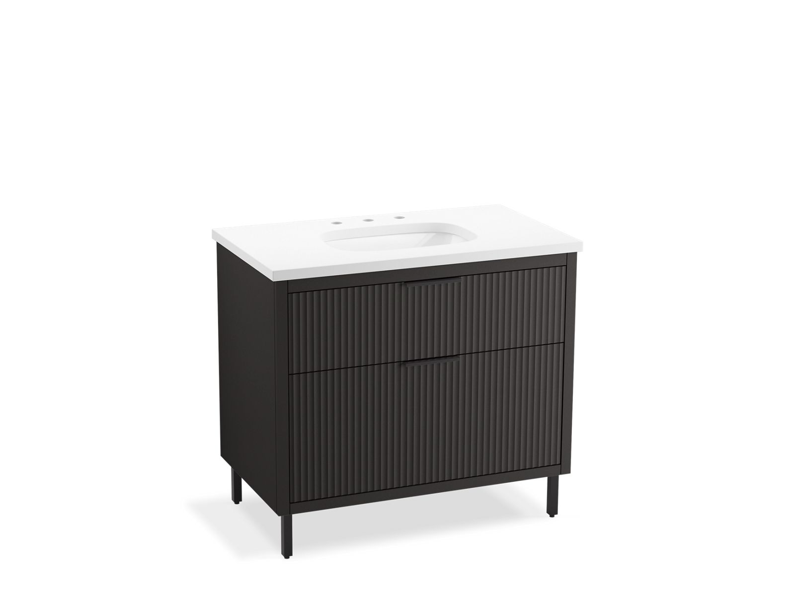 Spacity® 36" wall-hung bathroom vanity cabinet with sink and quartz top