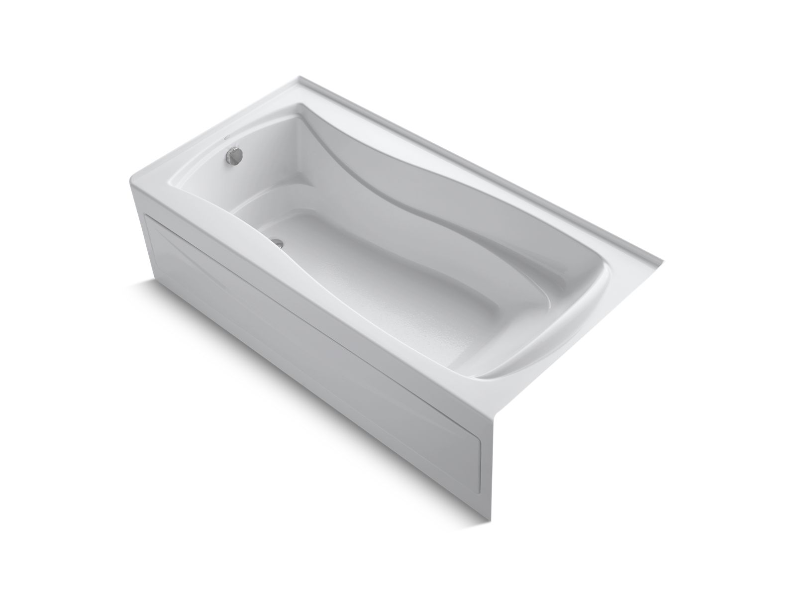 Mariposa® 72" x 36" alcove bath with Bask® heated surface, left drain