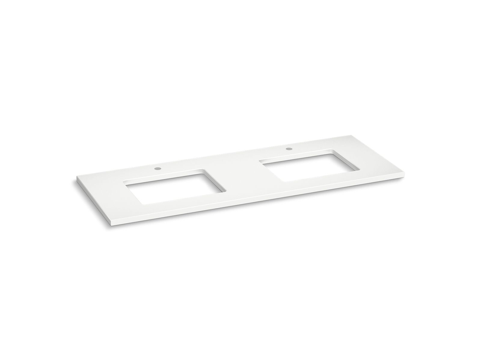 Silestone® 61" quartz vanity top with two rectangular cutouts