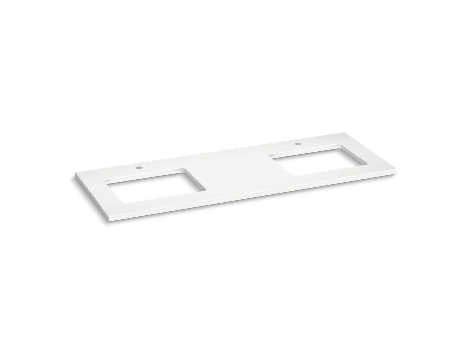 Silestone® 61" quartz vanity top with two rectangular cutouts