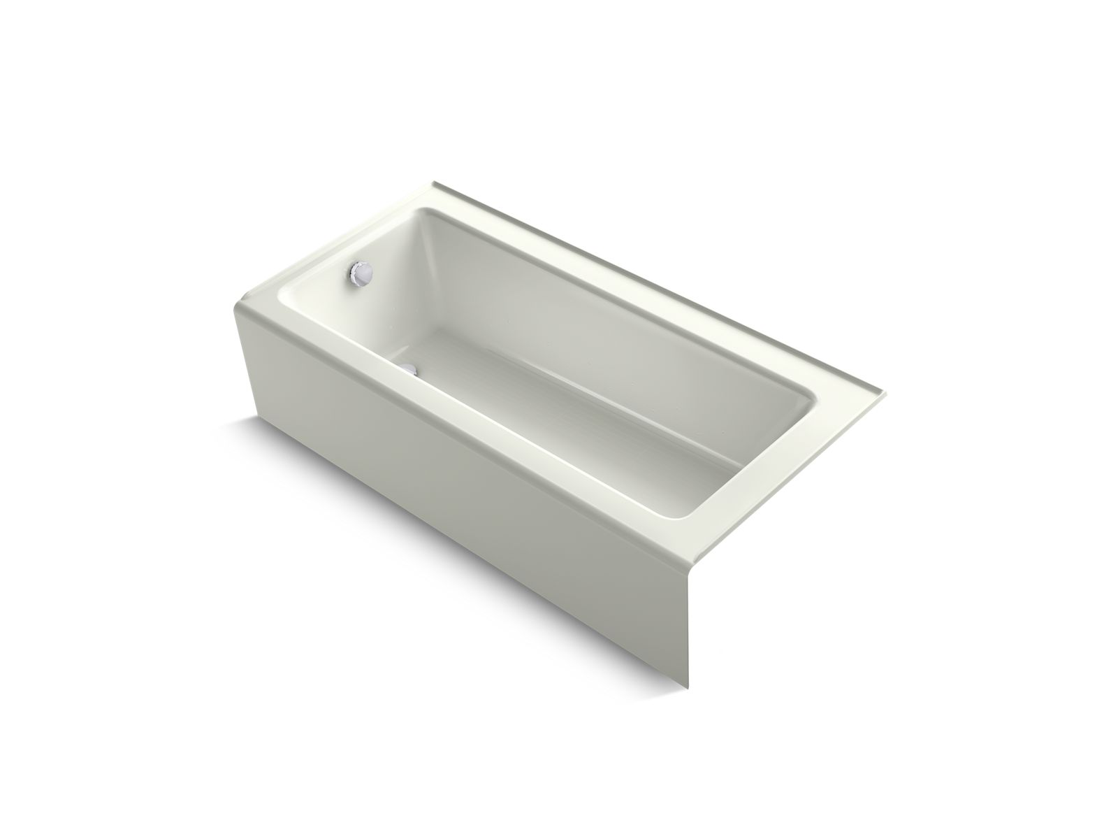 Bellwether® 66" x 32" alcove BubbleMassage™ air bath with integral apron, Dune airjet trim, left-hand drain and heater
