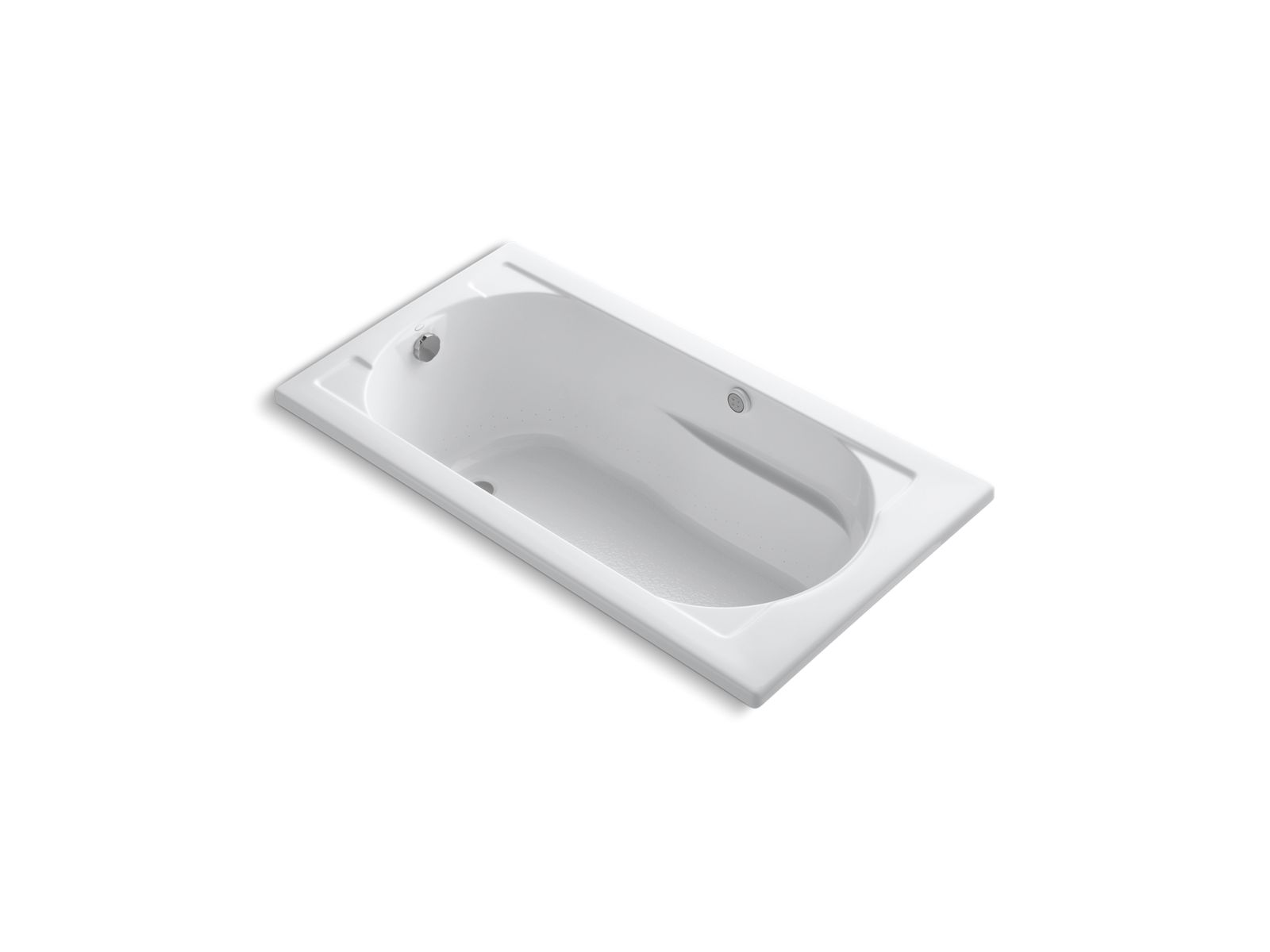 Devonshire® 60" x 32" drop-in BubbleMassage™ air bath with Bask® heated surface and end drain