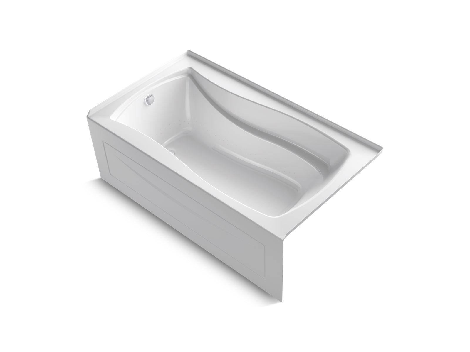 Mariposa® 66" x 36" alcove BubbleMassage™ air bath with integral apron and left-hand drain