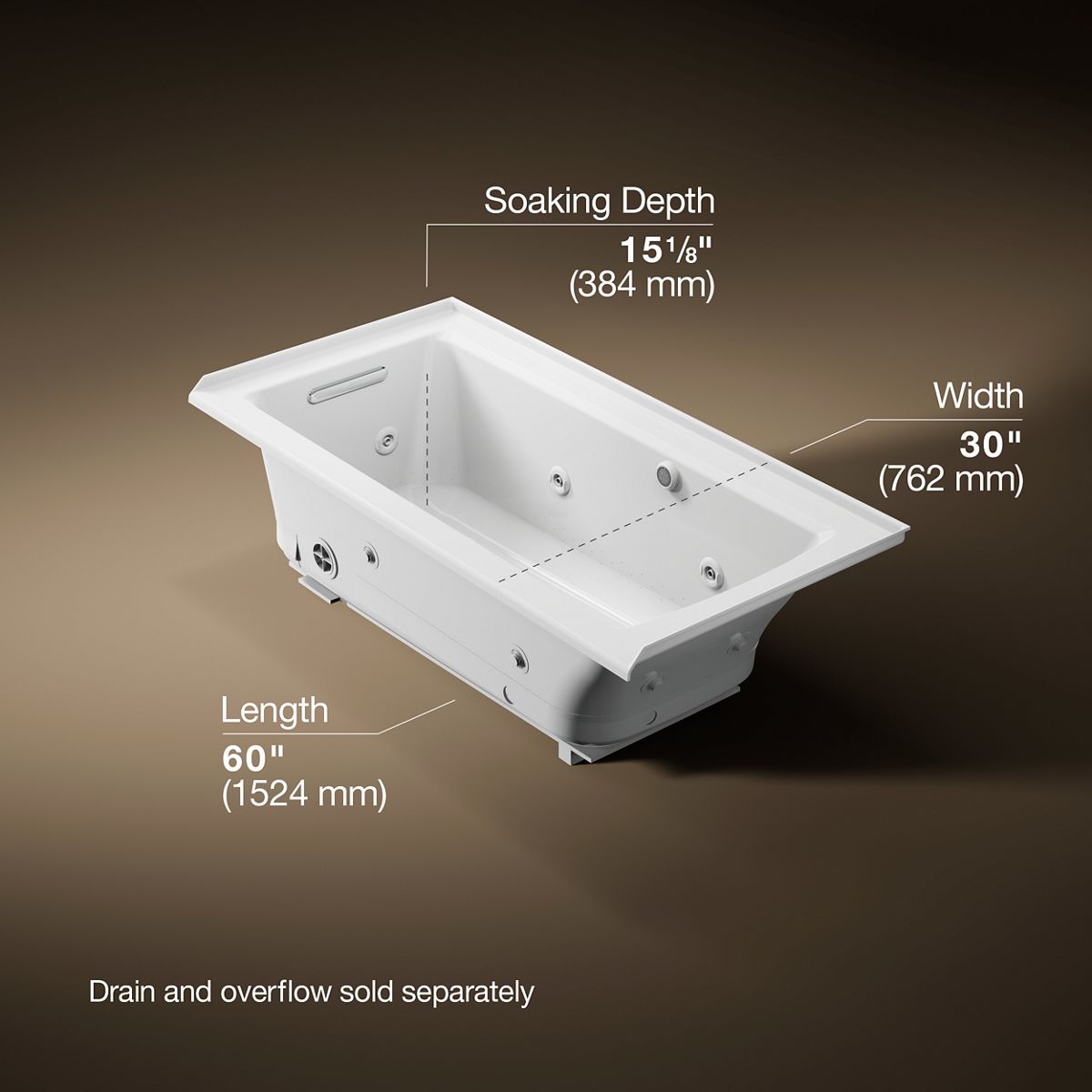 6611-archer-60-x-30-alcove-heated-bubblemassage-air-bath-and-whirlpool-left-drain-12.jpg Archer® 60" x 30" alcove Heated BubbleMassage™ air bath and whirlpool, left drain