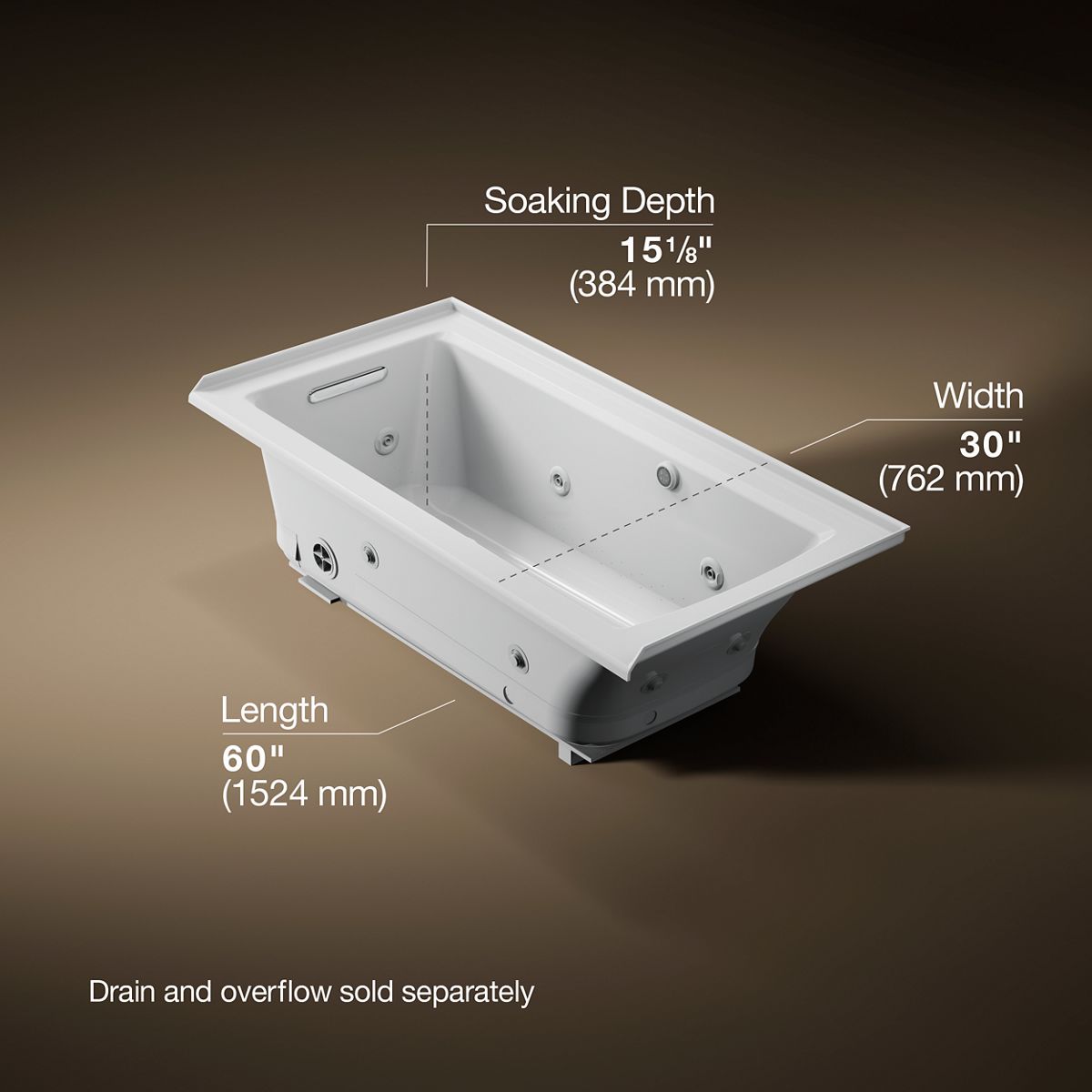 6611-archer-60-x-30-alcove-heated-bubblemassage-air-bath-and-whirlpool-left-drain-14.jpg Archer® 60" x 30" alcove Heated BubbleMassage™ air bath and whirlpool, left drain