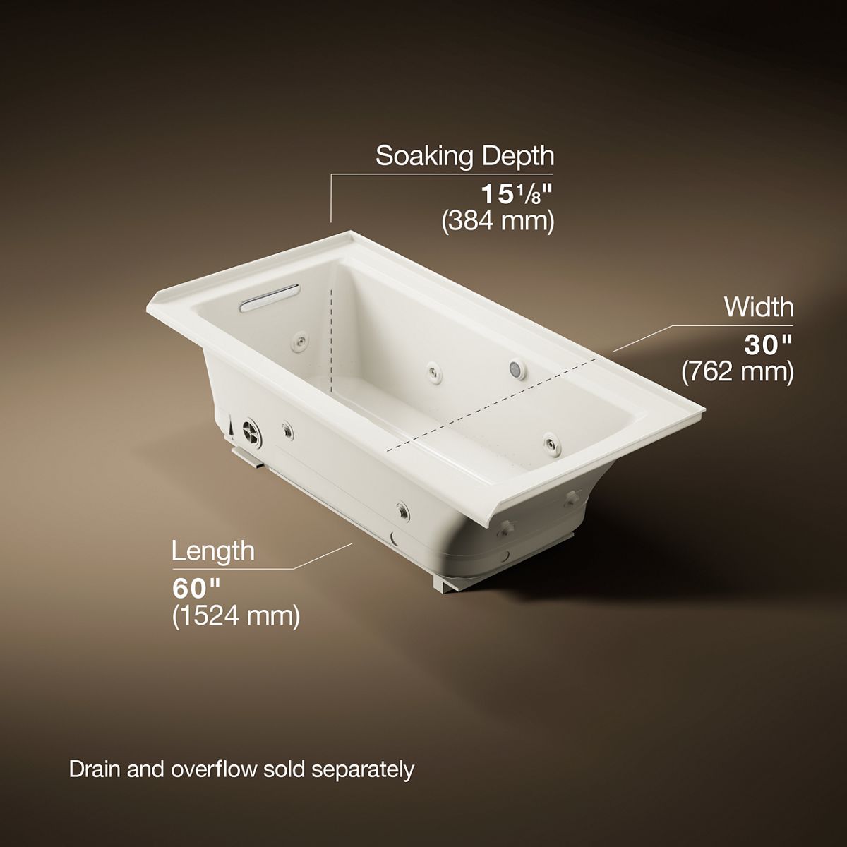 6611-archer-60-x-30-alcove-heated-bubblemassage-air-bath-and-whirlpool-left-drain-15.jpg Archer® 60" x 30" alcove Heated BubbleMassage™ air bath and whirlpool, left drain
