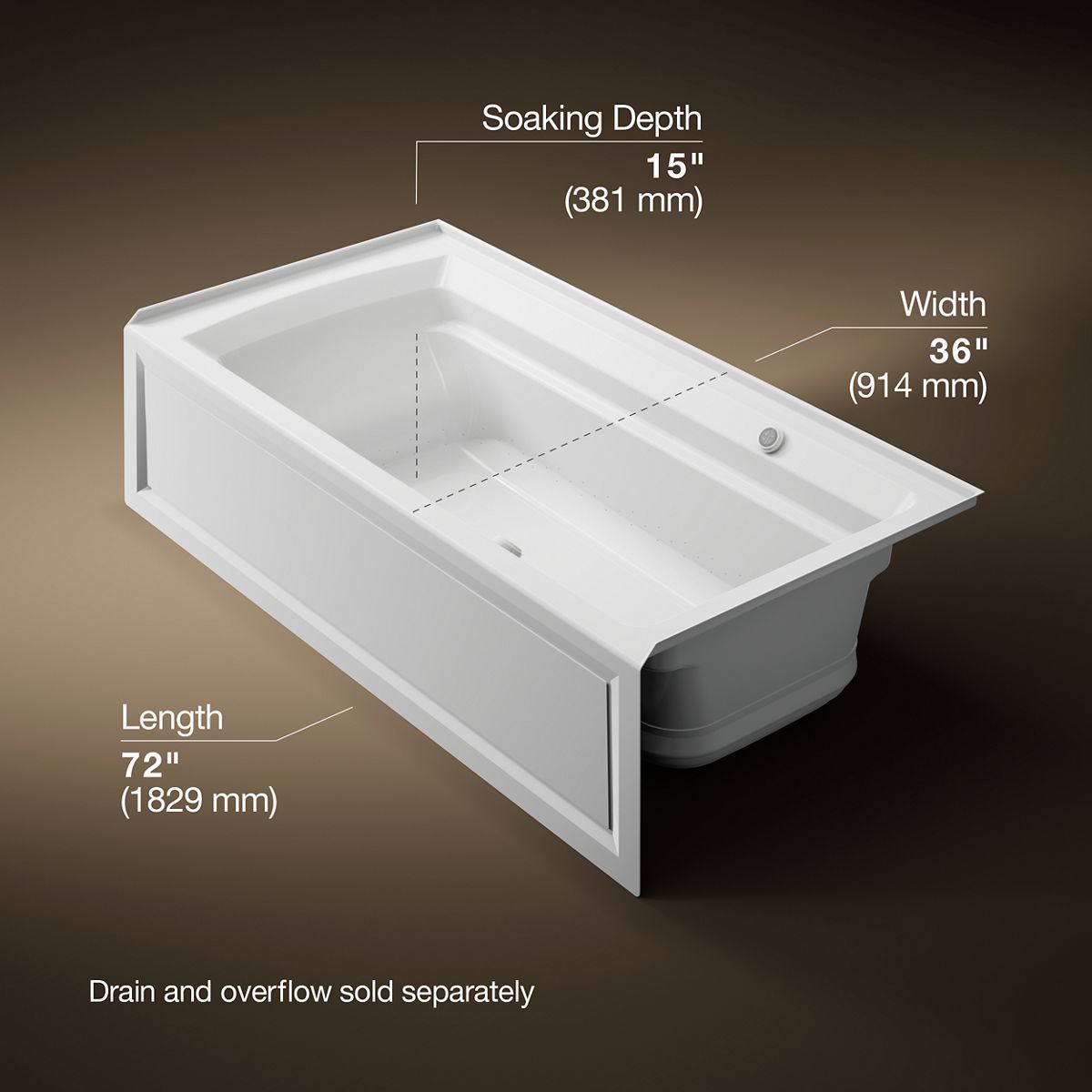6684-archer-72-x-36-alcove-heated-bubblemassage-air-bath-with-bask-heated-surface-right-drain-12.jpg Archer® 72" x 36" alcove Heated BubbleMassage™ air bath with Bask® heated surface, right drain