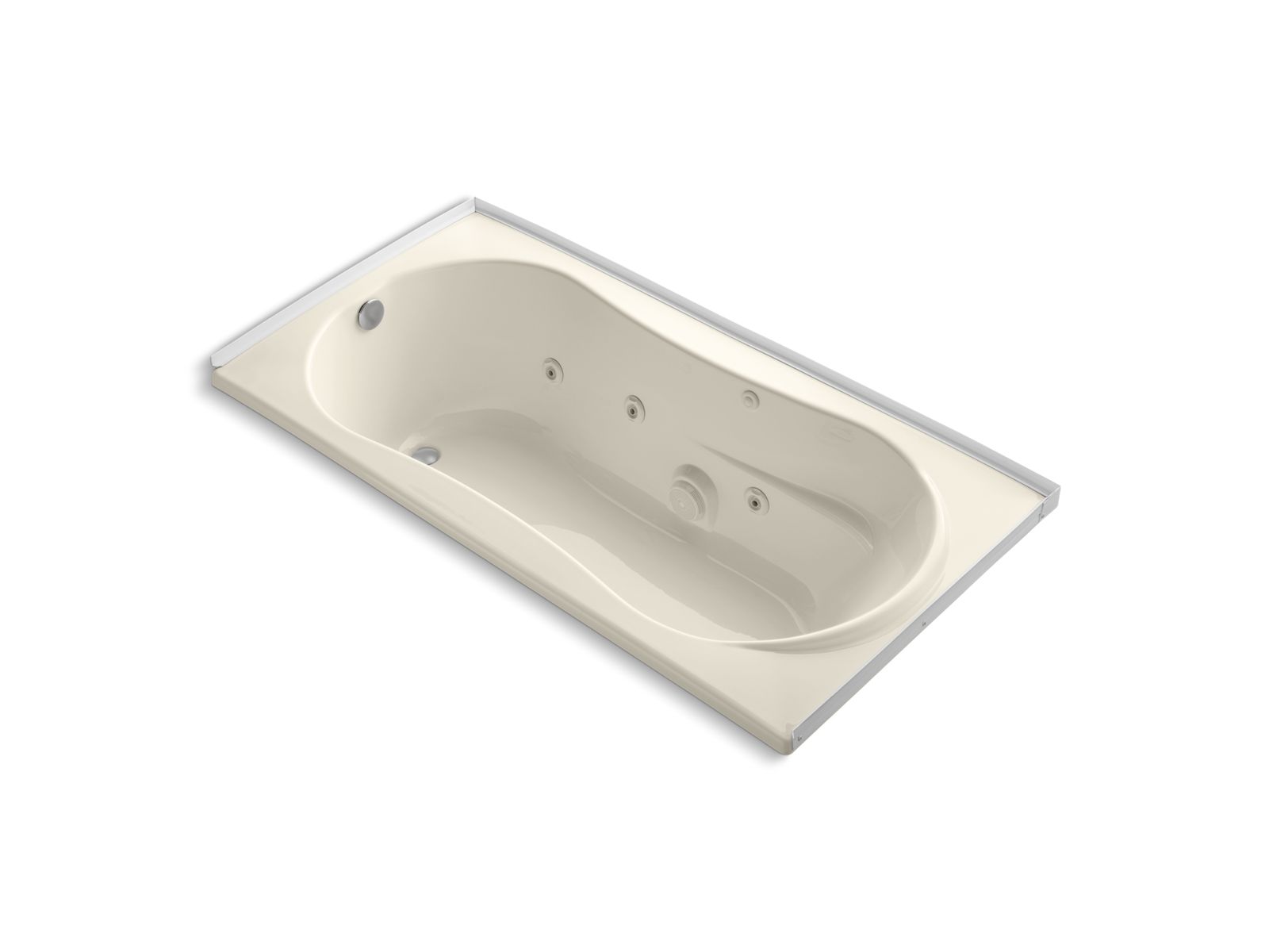 7236 72" x 36" alcove whirlpool bath with integral flange and left-hand drain