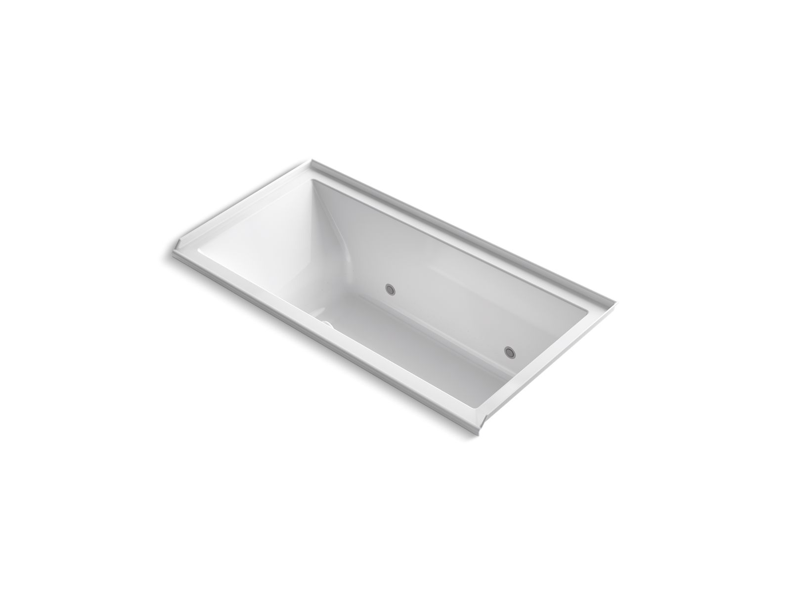 Underscore® 60" x 30" alcove BubbleMassage™ air bath with Bask® heated surface, chromatherapy, and right-hand drain