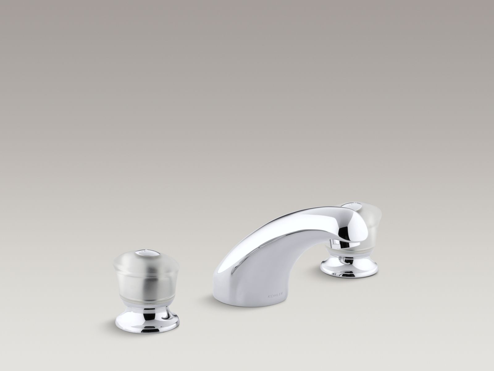 Coralais(R) bath-mount high-flow bath faucet trim with sculpted acrylic handles