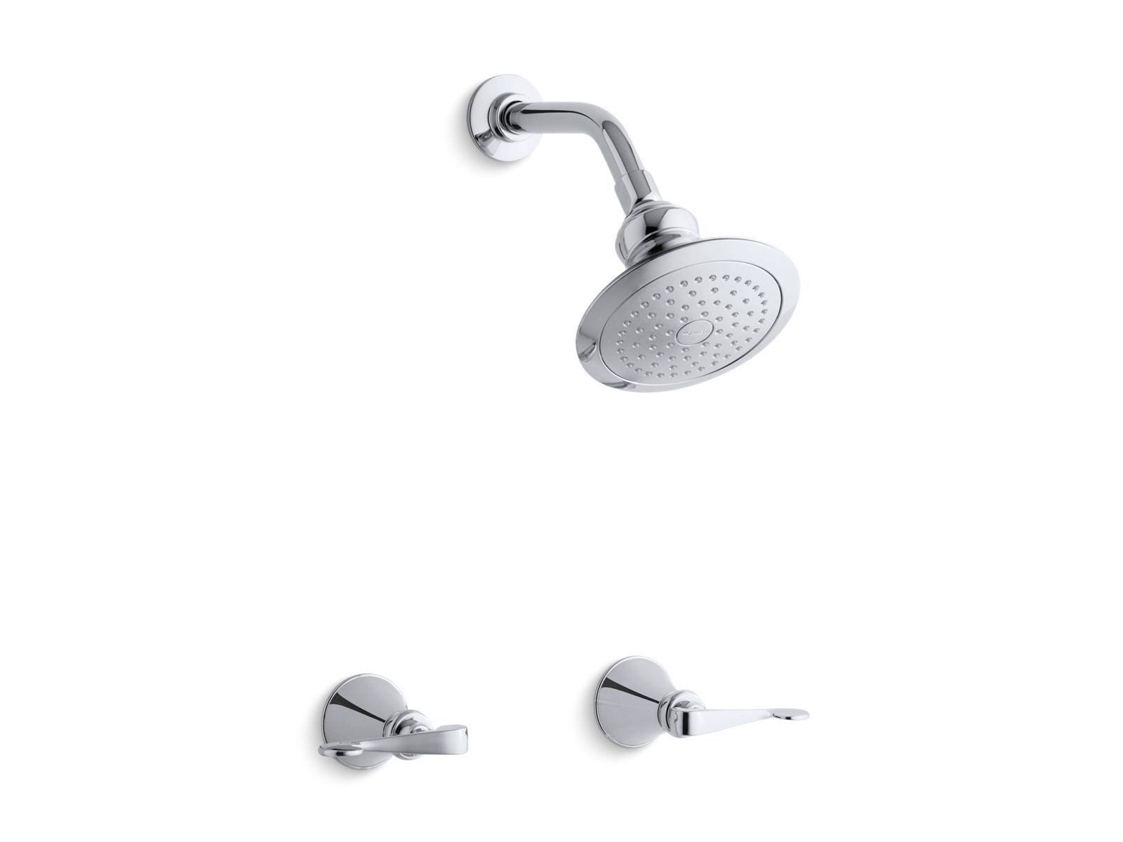 722-revival-shower-faucet-set-with-single-function-showerhead-scroll-lever-handles-shower-arm-and-flange-1.jpg Revival® Shower faucet set with single-function showerhead, scroll lever handles, shower arm and flange