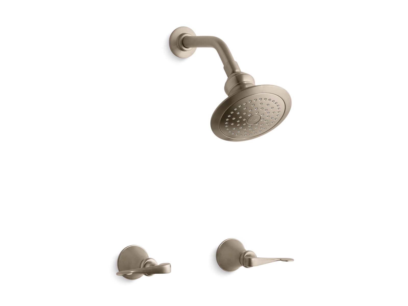 722-revival-shower-faucet-set-with-single-function-showerhead-scroll-lever-handles-shower-arm-and-flange-3.jpg Revival® Shower faucet set with single-function showerhead, scroll lever handles, shower arm and flange