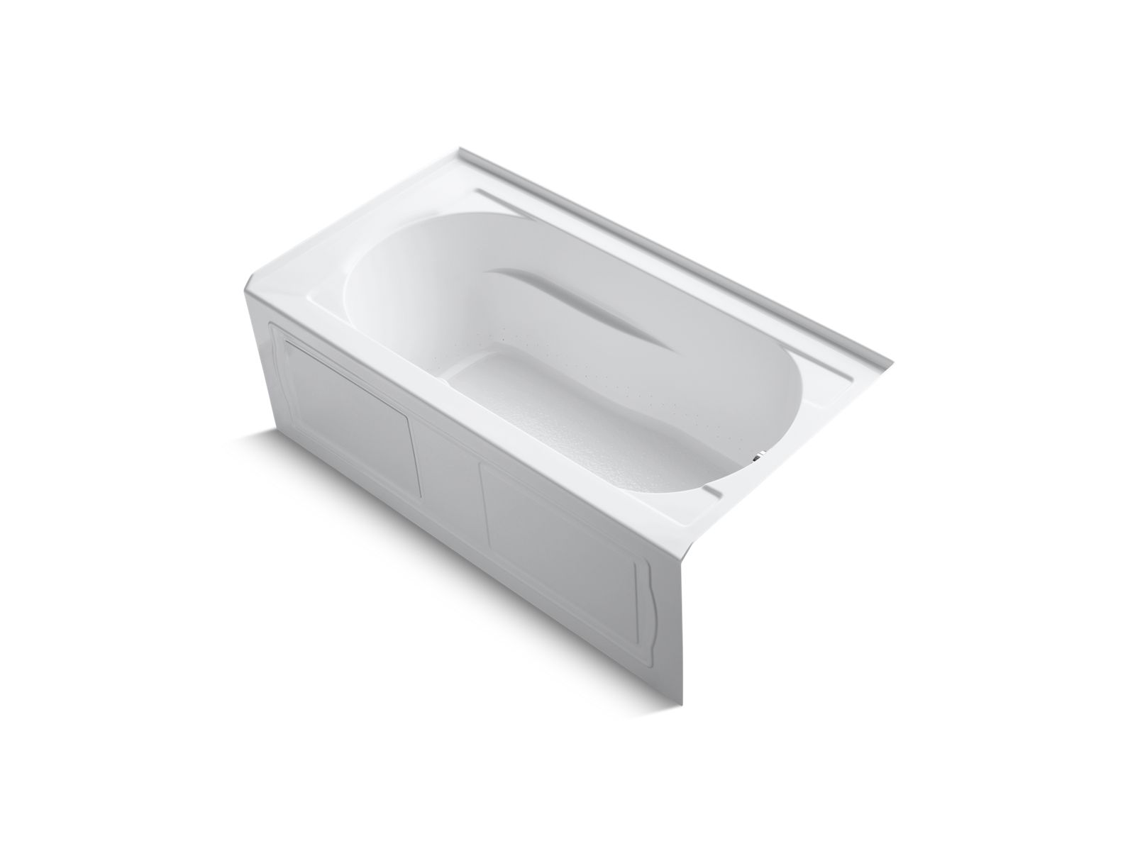 Devonshire® 60" x 32" alcove BubbleMassage™ air bath with integral apron, integral flange, right-hand drain and heater
