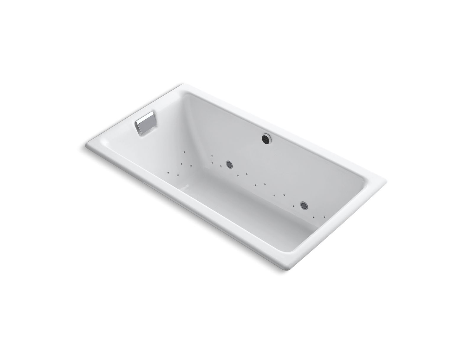 Tea-for-Two® 66" x 36" drop-in BubbleMassage™ air bath with Polished Chrome airjet finish and chromatherapy lights