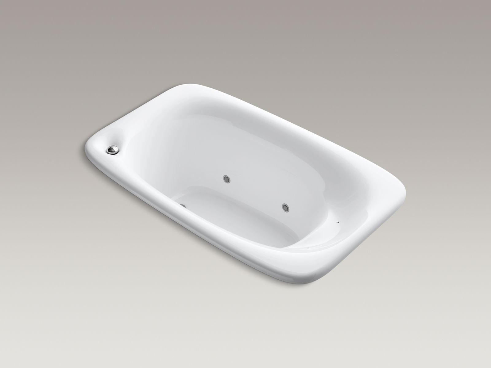 Fountainhead(R) VibrAcoustic(R) 72" x 42" drop-in bath with left-hand overflow drain and chromatherapy