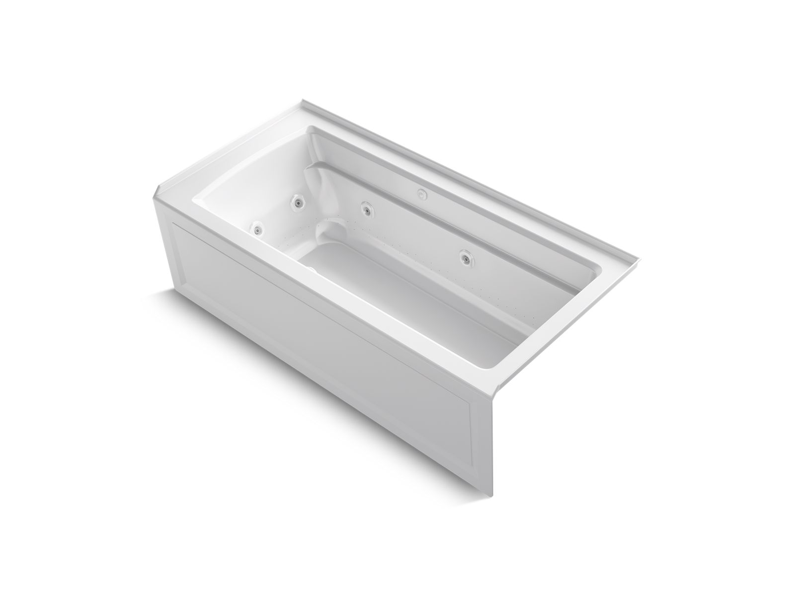 Archer® 66" x 32" integral apron BubbleMassage™ air bath and whirlpool with right-hand drain