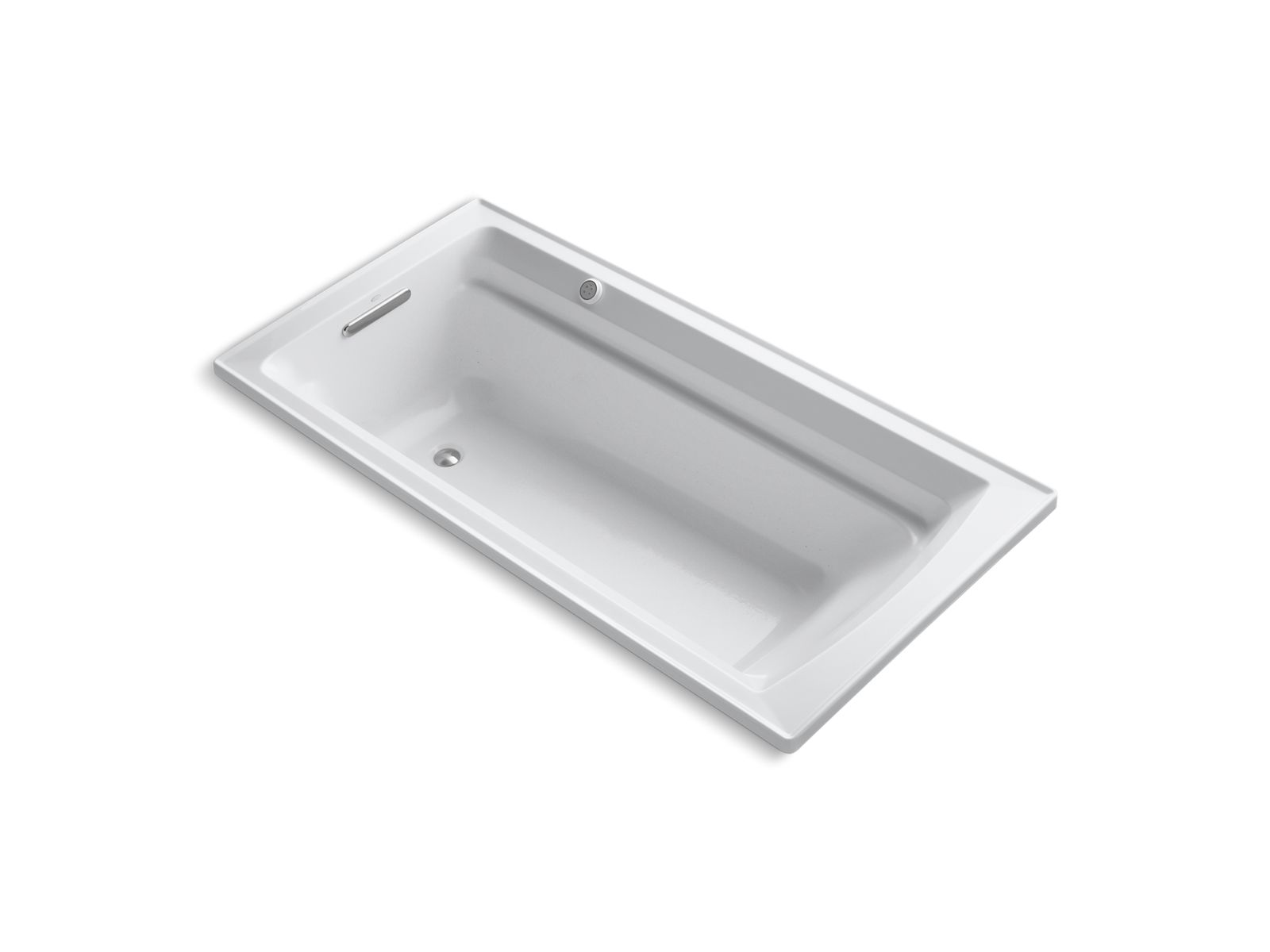 Archer® 72" x 36" drop-in BubbleMassage™ air bath with Bask® heated surface and end drain