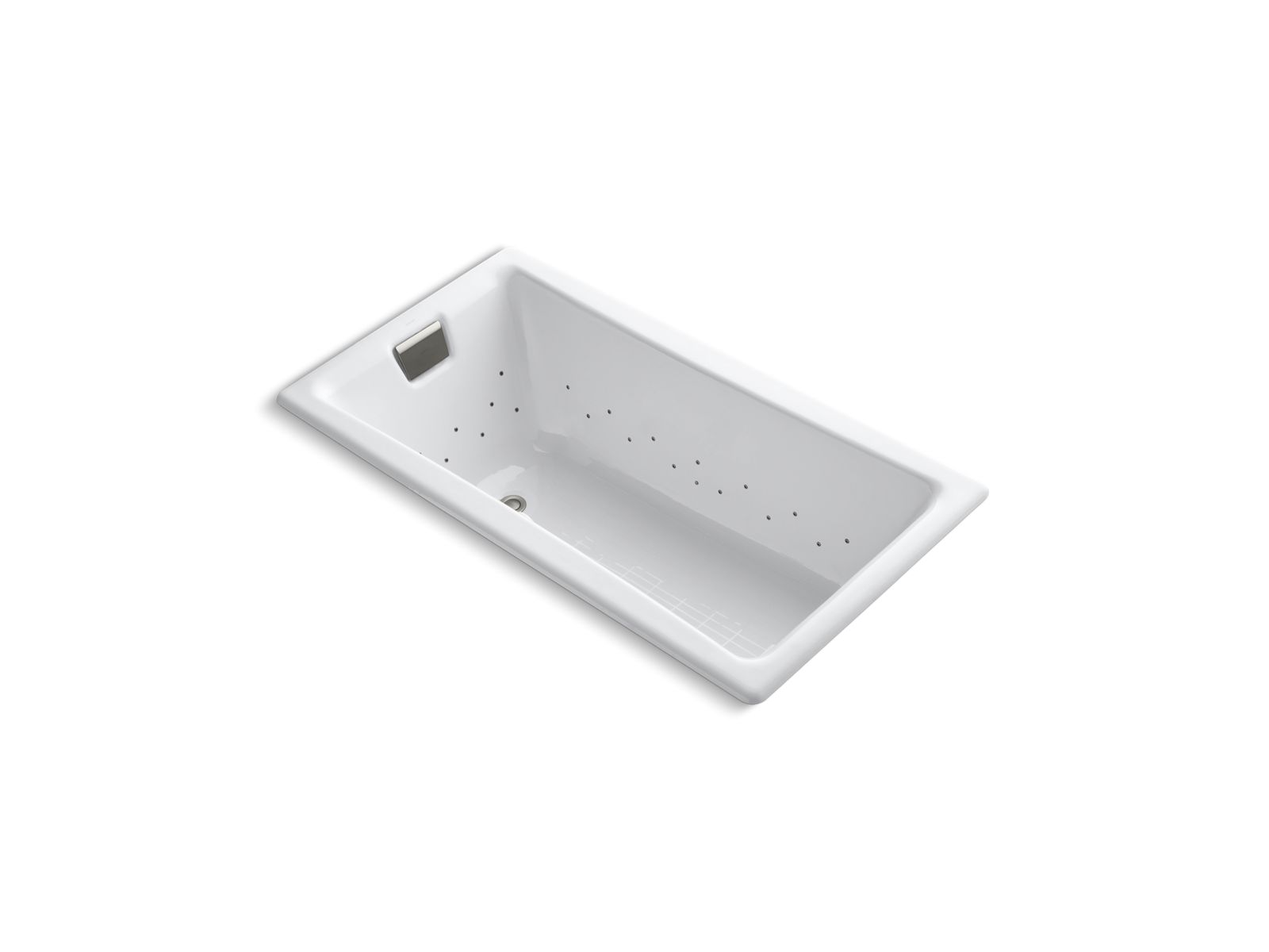 Tea-for-Two® 60" x 32" drop-in BubbleMassage™ air bath with Vibrant® Brushed Nickel airjet finish