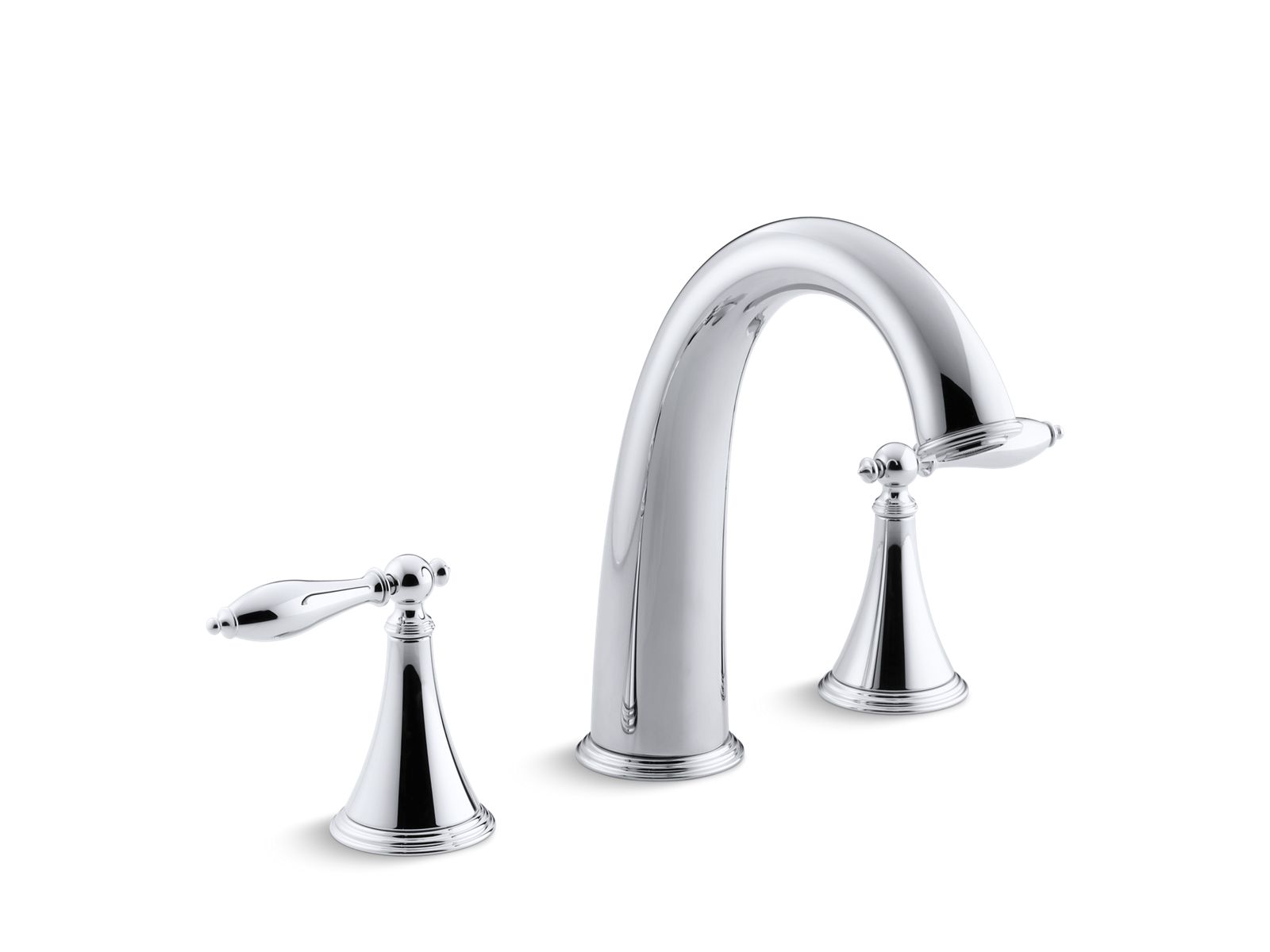 Finial® Deck-mount bath faucet trim for high-flow valve with lever handles, valve not included