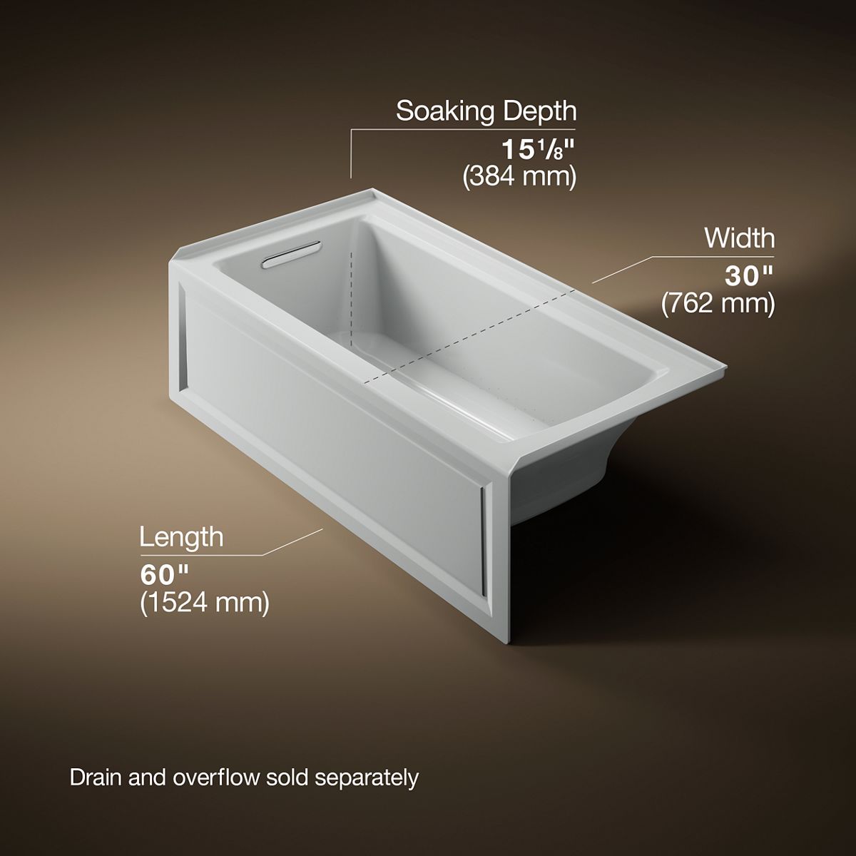 7797-archer-60-x-30-alcove-heated-bubblemassage-air-bath-left-drain-14.jpg Archer® 60" x 30" alcove Heated BubbleMassage™ air bath, left drain