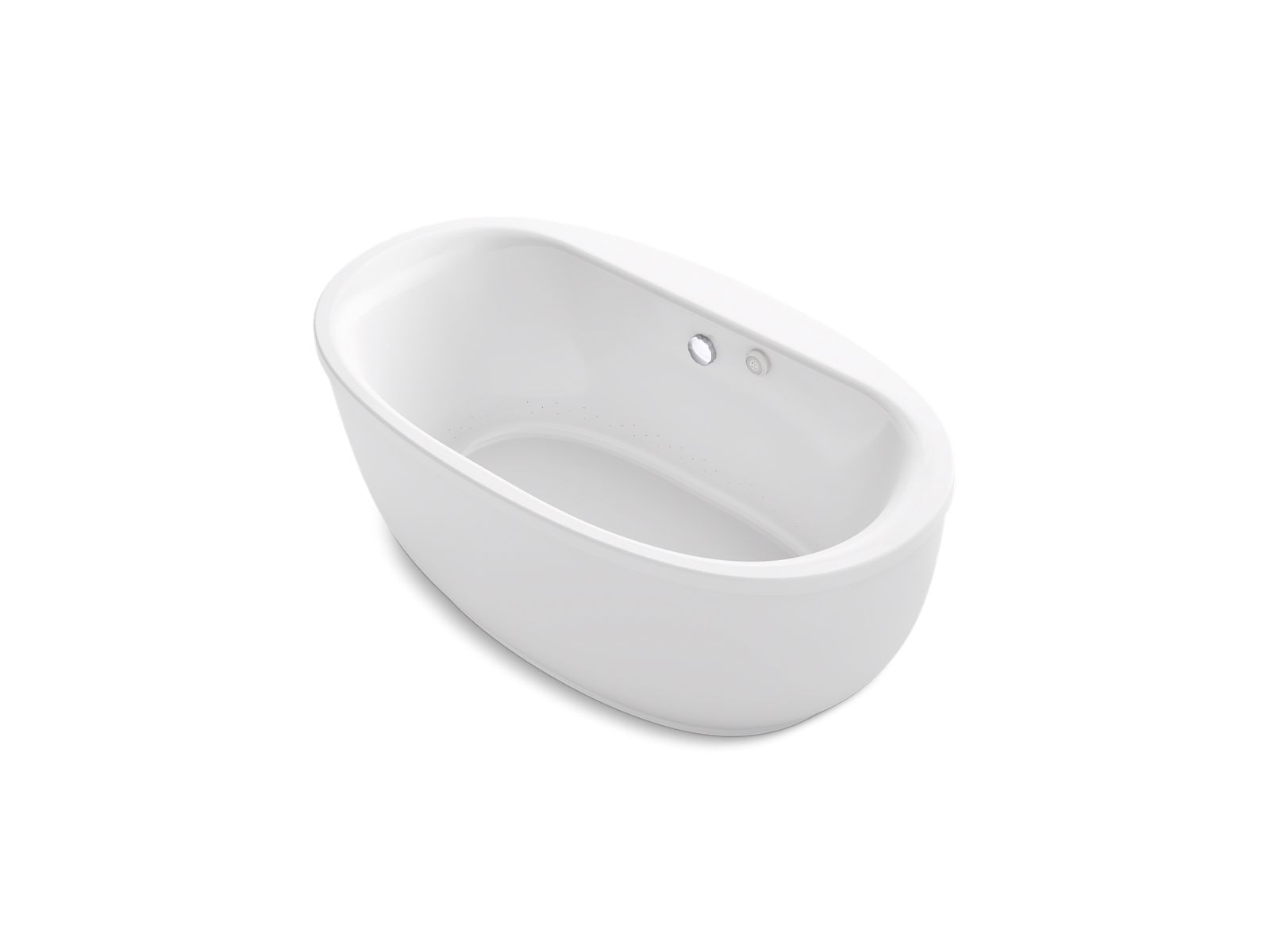 Sunstruck® 65-1/2" x 35-1/2" oval freestanding BubbleMassage™ air bath with fluted shroud