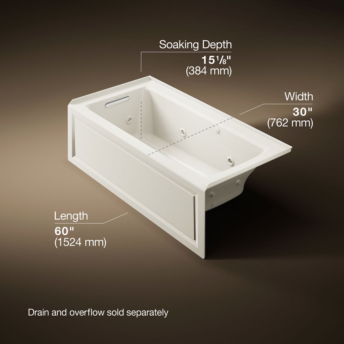 7967-archer-60-x-30-alcove-heated-bubblemassage-air-bath-and-whirlpool-left-drain-15.jpg Archer® 60" x 30" alcove Heated BubbleMassage™ air bath and whirlpool, left drain