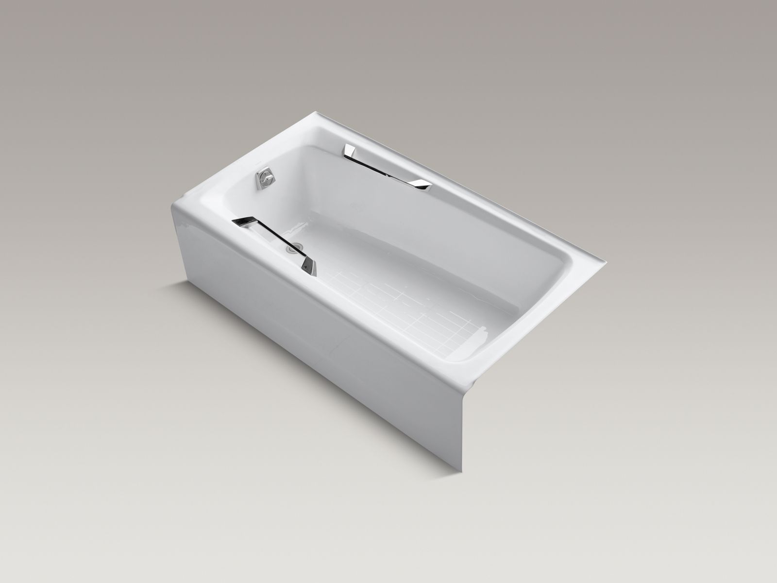 Guardian(TM) 60" x 32" alcove bath with grip rail drillings and left-hand drain, without trim