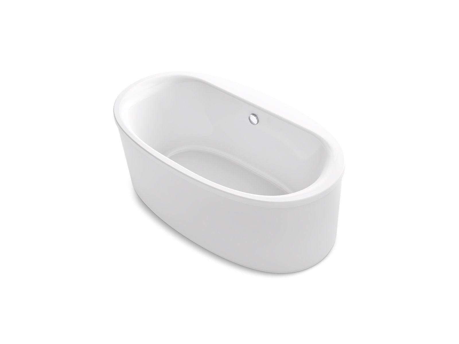 Sunstruck® 65-1/2" x 35-1/2" oval freestanding VibrAcoustic® bath with Bask® heated surface and straight shroud