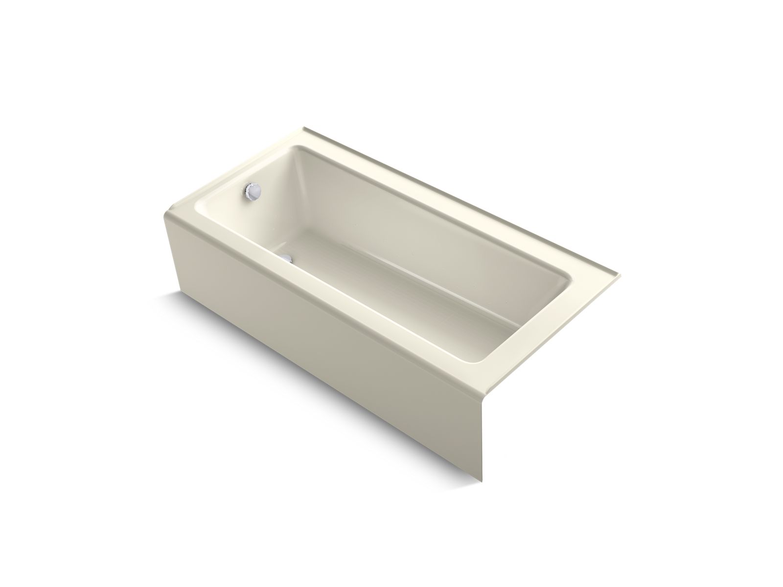 Bellwether® 66" x 32" alcove BubbleMassage™ air bath with Biscuit airjet trim, left-hand drain and heater