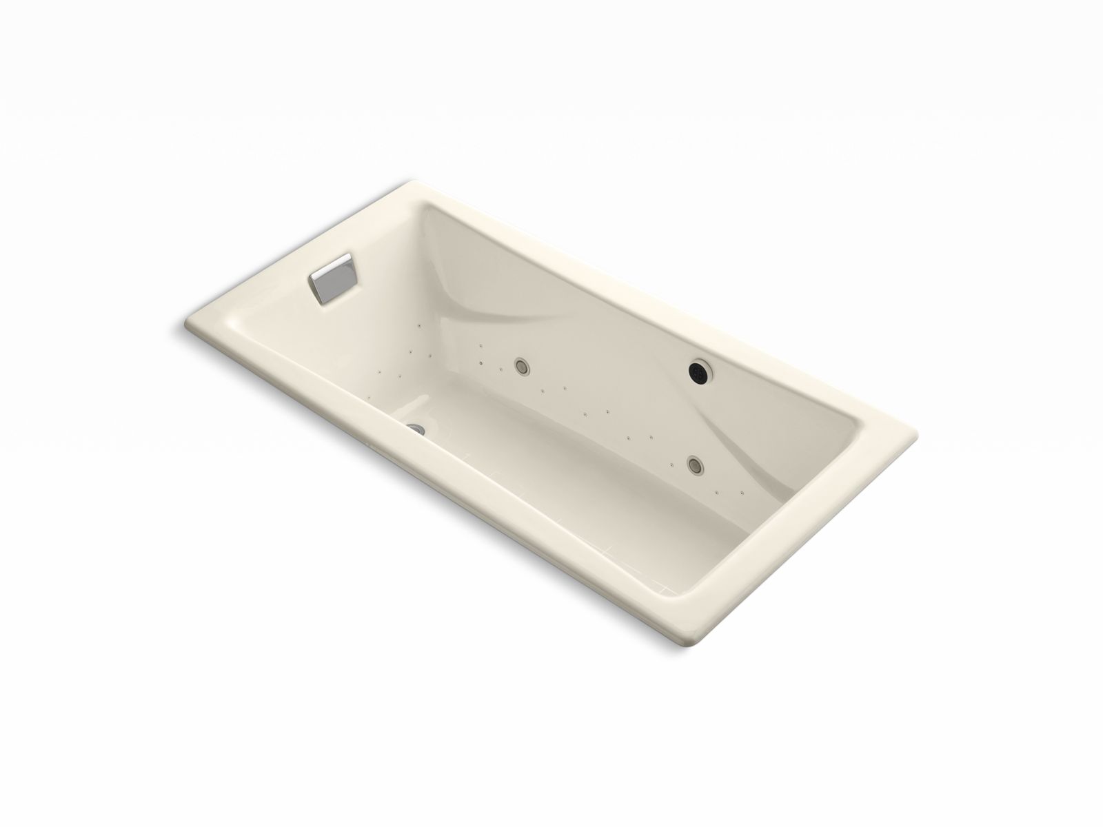 Tea-for-Two® 71-3/4" x 36" drop-in BubbleMassage™ air bath with Almond airjet finish and chromotherapy lights