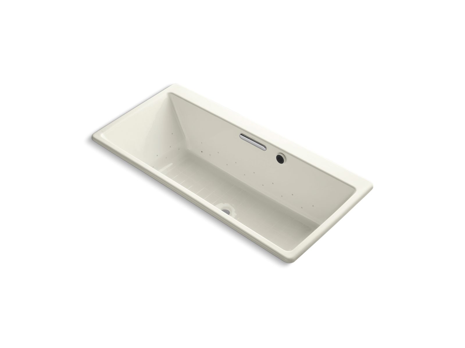 Rêve® 66-15/16" x 31-1/2" drop-in BubbleMassage™ air bath with Biscuit airjet finish