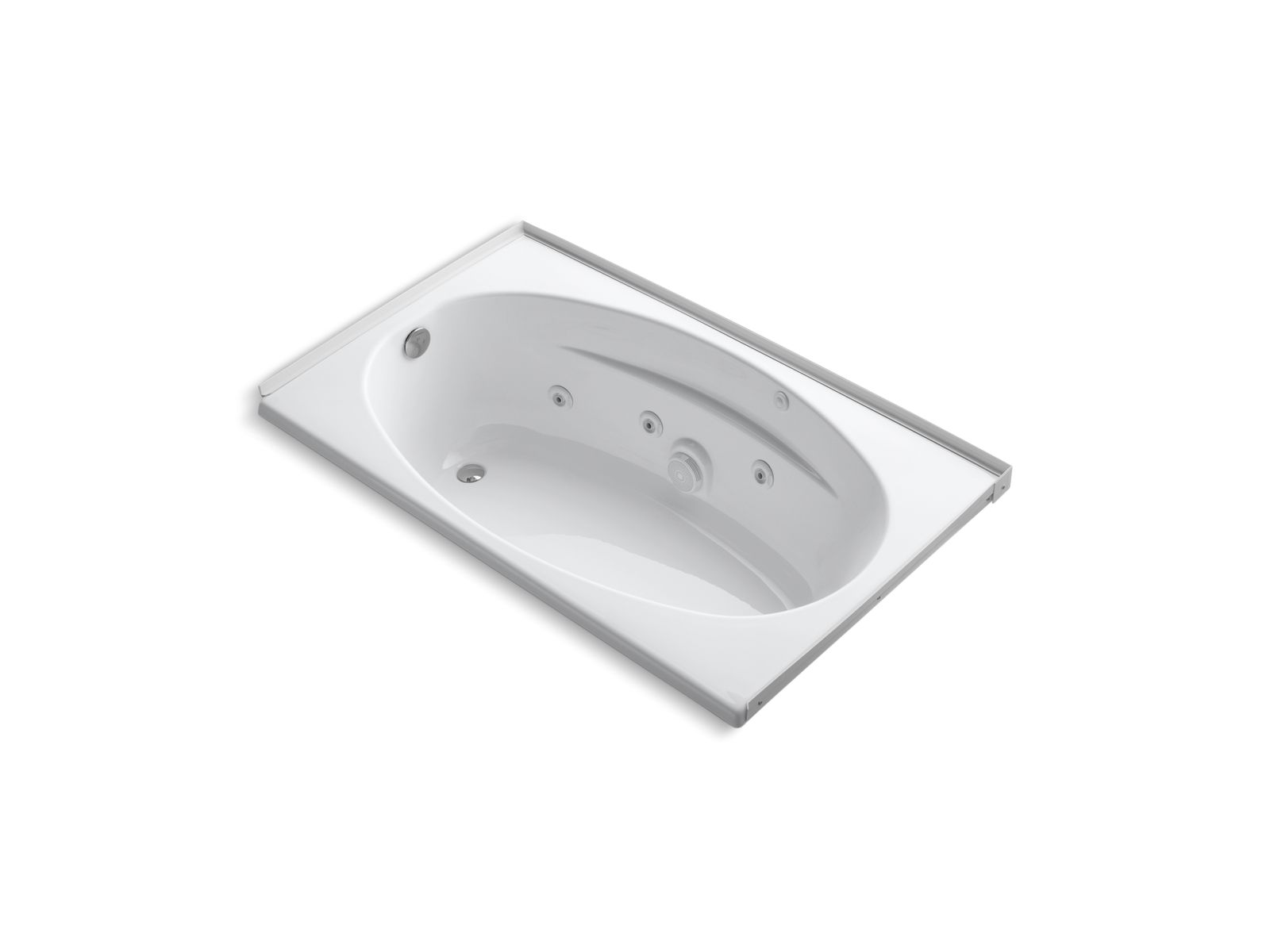 6036 60" x 36" alcove whirlpool with integral flange and left-hand drain