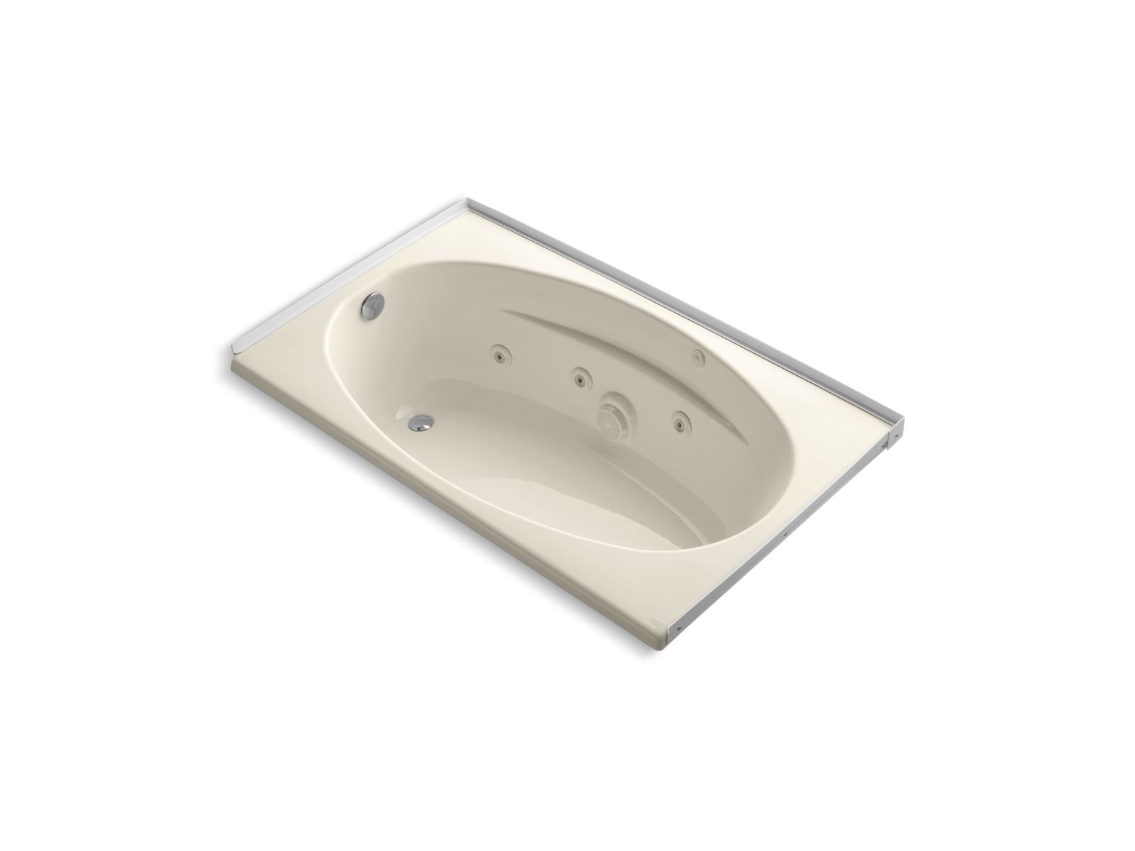 6036 60" x 36" alcove whirlpool with integral flange and left-hand drain