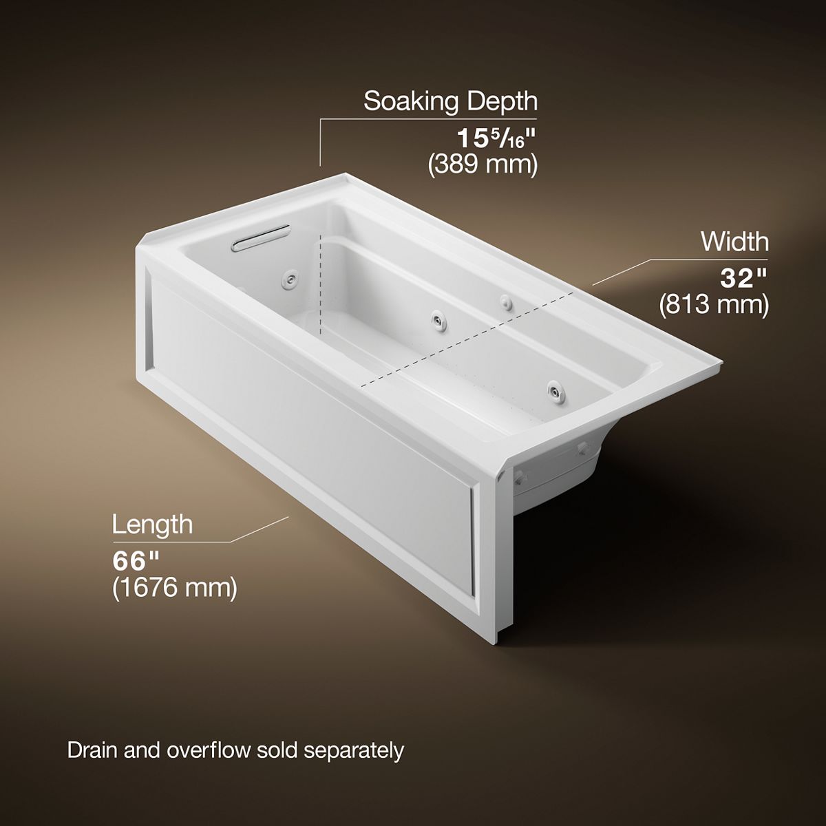 8968-archer-66-x-32-alcove-heated-bubblemassage-air-bath-and-whirlpool-left-drain-12.jpg Archer® 66" x 32" alcove Heated BubbleMassage™ air bath and whirlpool, left drain